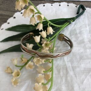 Vtg Multi Metal Wavy Cuff Bracelet